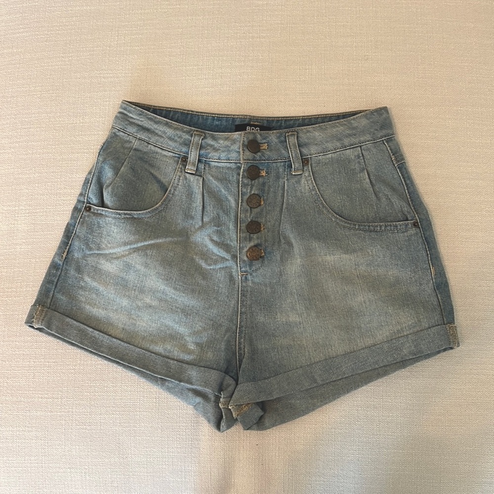 BDG denim button front shorts